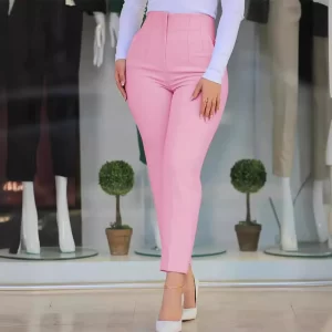 New Casual And Fashionable Women's Pants With High Waist Zippers Elegant And Elegant Small-foot Suit Pants